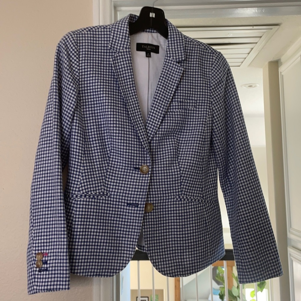 Talbots Gingham Lined Blazer